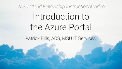 Link to Video - Azure Portal Introduction